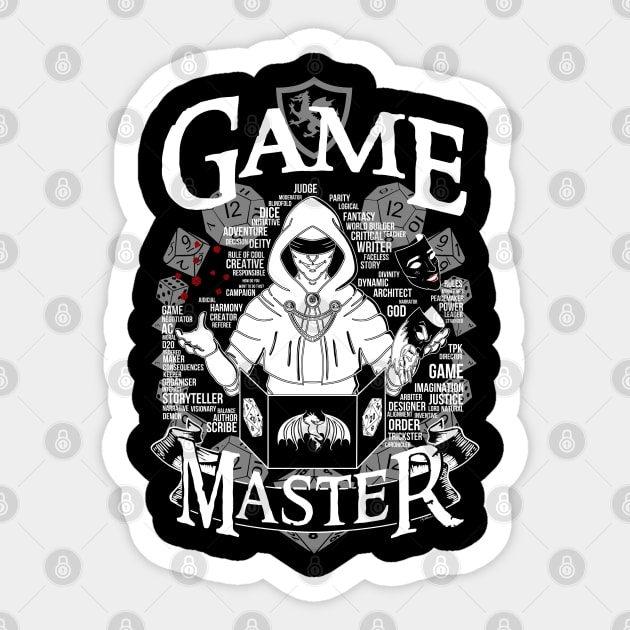 Game Master - White Sticker by Milmino